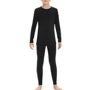 Iguana Kids 100% Merino Wool Base Layer Set Thermal Underwear, Black, 11-12, NWT